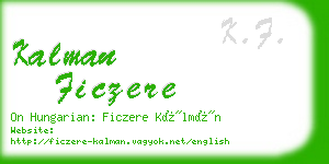 kalman ficzere business card